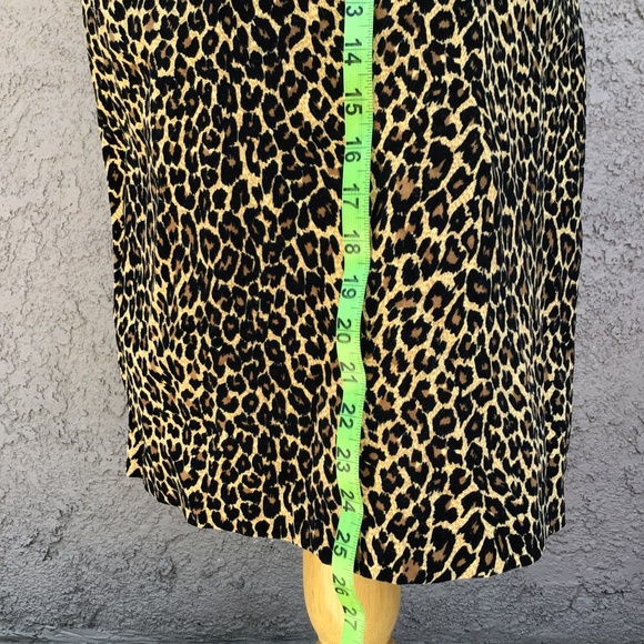Vintage Newport Easy Style Leopard High Waist Pencil Skirt Size 14 Animal Print - Picture 4 of 7